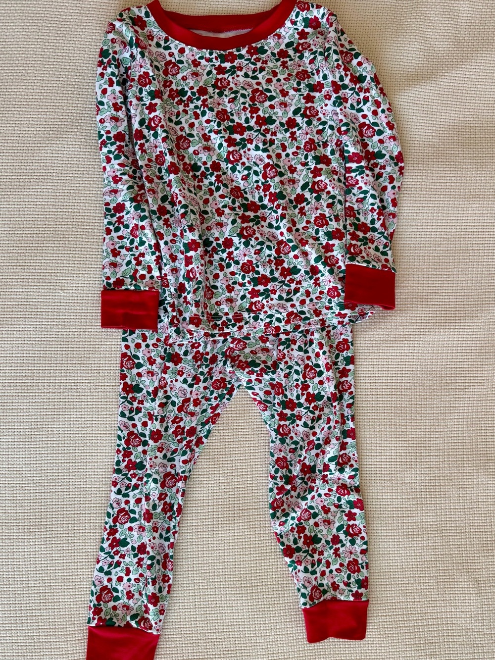 Lake Kids Floral Red Long-Sleeve Pajama Set